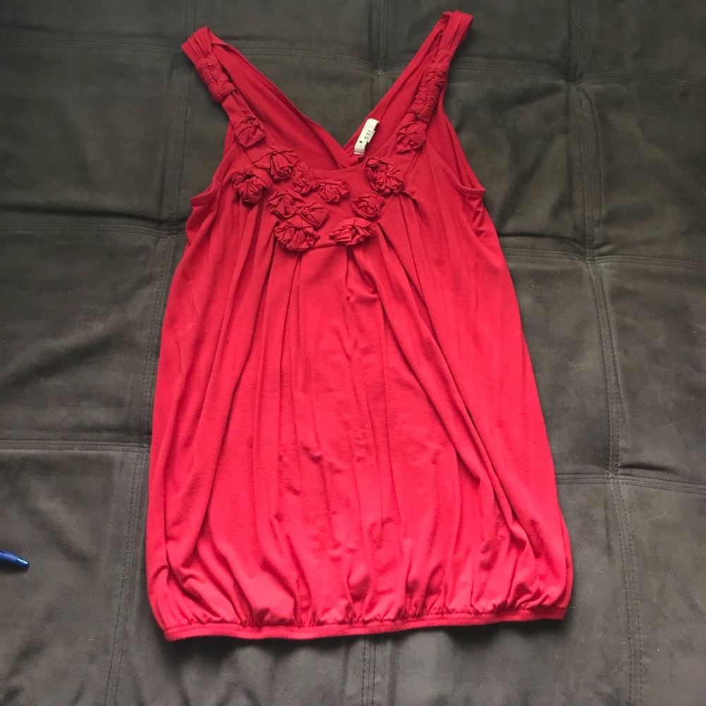 Forever 21 Red floral material tank top